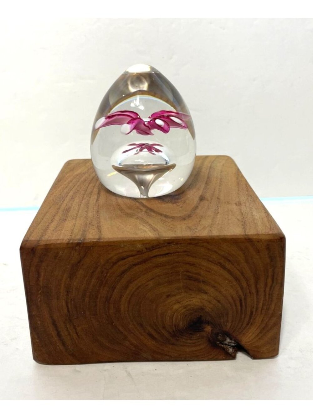 Vintage Marc S. Boutte Spirit Weight Paperweight Pink Artist Signed 3"H x 2.25"W